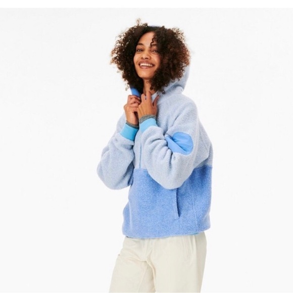 NEW Outdoor Voices||Megafleece Wool Half Zip Pullover Hoody, Dusty Blue … - Picture 2 of 13